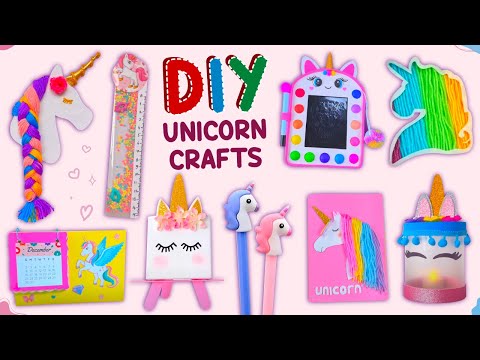 12 DIY UNICORN CRAFTS – Unicorn School Supplies – Cute Decoration and more… #unicorn