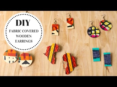 DIY Fabric Covered Wooden Earrings Tutorial