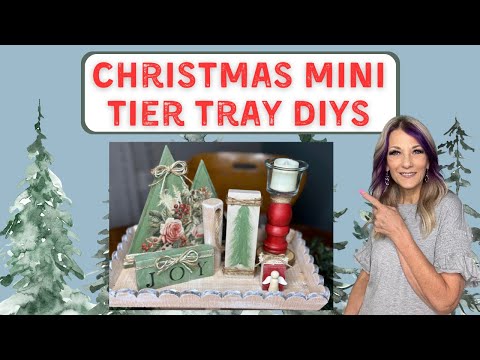 5 Tiered Tray Mimi Christmas DIYs/Farmhouse/Cottagecore/IOD transfers and DIY paints/scrap wood