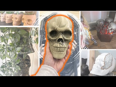💀LOOK what I do with these Dollar Tree Skulls 💀Halloween DIY decor