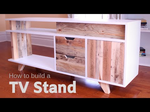 DIY Plywood and Reclaimed Pallet Wood TV Stand / Media Console – How to Make It