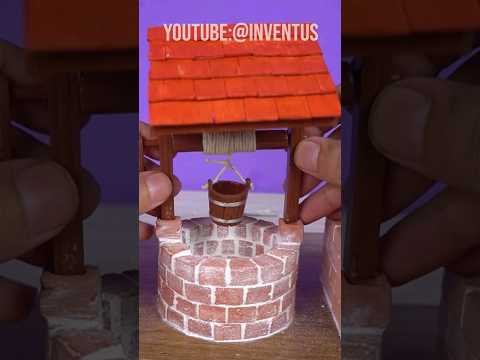 Mini Construction  WATER WELL ROOF Model #crafts #construction #diy