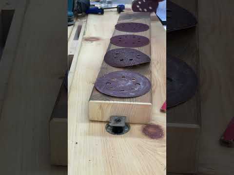 Quick and Easy Sanding Disk Changes: DIY Jig with Dowels #woodworking #diy #jigs #dowel