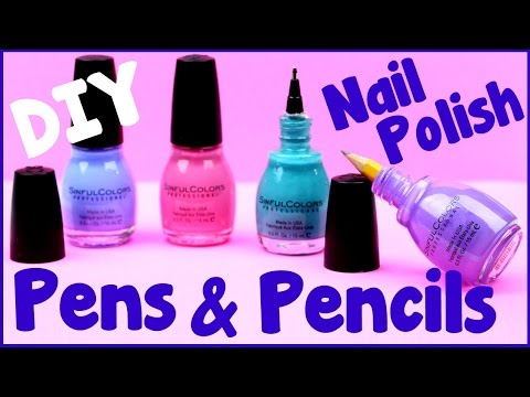 DIY Crafts: Easy DIY Pen & Pencil Nail Polish Bottles – Cool Craft Idea (Mini Pencil & Pen DIYs)