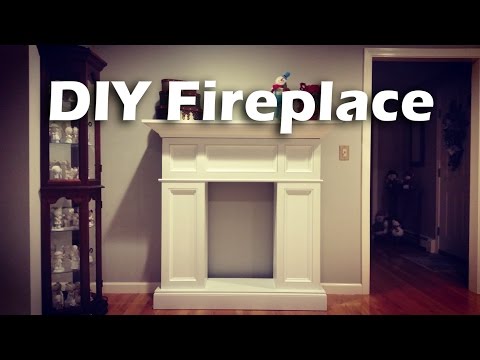 DIY Fireplace with Hidden Storage -Faux Fireplace #woodproject