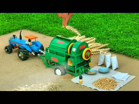 Diy Top of the most creative science project | wheat thresher machine | mini Tractor @minicreative1