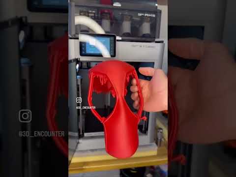 Printing Do3D’s Deadpool Helmet STL on Bambulab X1C: Check the Incredible Fabric Detail on the Shell