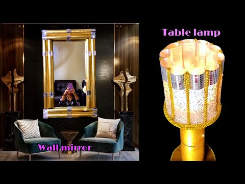 LUXURY WALL MIRROR AND TABLE LAMP | DIY | CRAFT | DECOR | FASHION PIXIES