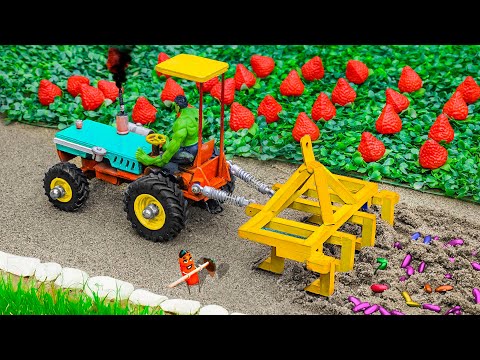DIY tractor making mini – Rescue strawberries, carrots, watermelon and grapes – DIY concrete mixer
