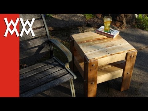 DIY rustic side table made from free pallets.