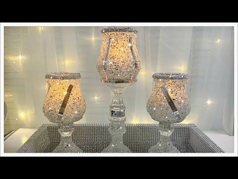 $2 DOLLAR TREE DIY INTO GLAM CANDLE HOLDERS USING CRUSHED GLASS | DIY WEDDING DECOR