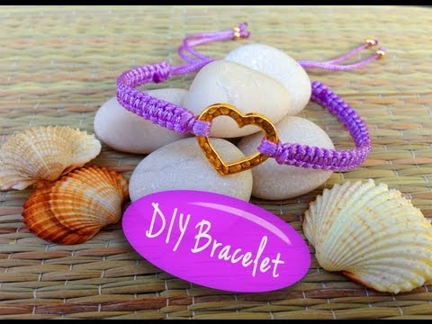 DIY Bracelet! Bracelet Making Tutorial with String and a Heart Charm