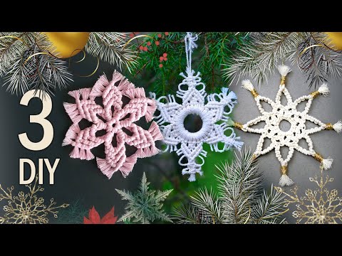 DIY Christmas Ornaments Macrame Snowflakes You Must See