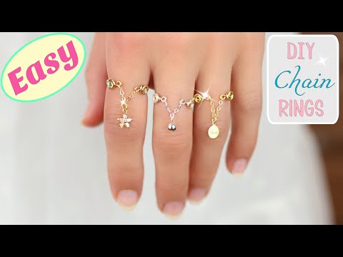 Dainty Rings With Chains (wire wrapping rings) DIY Rings With Charms