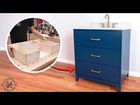 DIY Bathroom Vanity with Custom Drawers | Woodworking