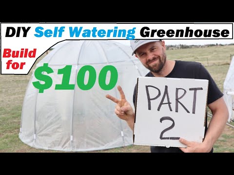 DIY 🌴Geodesic Dome Self Watering Greenhouse🌴PART 2..Build for $83.04