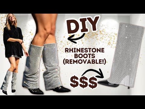 DIY Rhinestone Boots!! (Removable + No-Sew)  ✨ Plus a Sexy BONUS Top!
