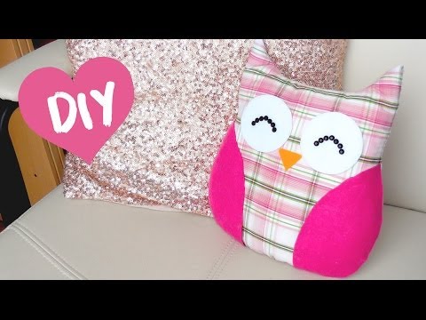 DIY ROOM DECOR ❤ Easy owl Pillow! (Sew/no sew)