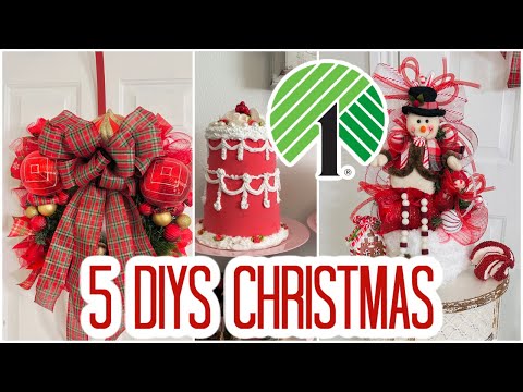 🎄NEW!! 5 DIY DOLLAR TREE CHRISTMAS DECOR CRAFTS~WREATH~🎄I Love Christmas ep 4 Olivias Romantic Home