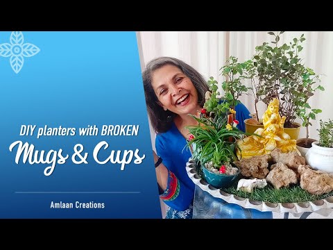 DIY Planters With Broken Mugs & Cups