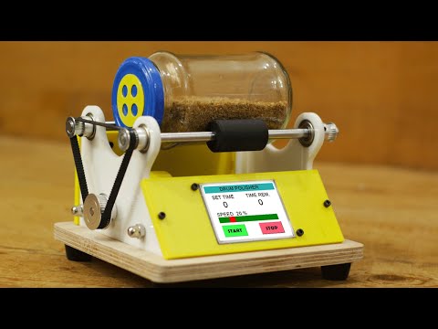 DIY Rotary tumbler polishing Machine | Arduino project