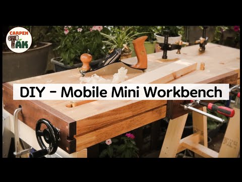 ⚡ Building a Mobile Mini Workbench / DIY Tail vise installed & simple Moxon vise/ Woodworking
