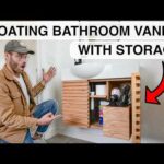 DIY MODERN FLOATING BATHROOM VANITY W/ HAIR TOOL STORAGE!!!