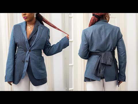 THRIFT FLIP // DIY Double Breasted Blazer From Men’s Blazer