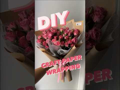 HOW TO WRAP A BOUQUET OF FLOWERS |CRAFT/ BROWN PAPER |DIY| KOREAN FLOWER WRAPPING | EASY & FAST,ASMR