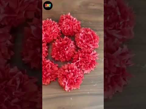 Tissue Paper Flower Wall Hanging / #shorts #youtubeshorts #diy