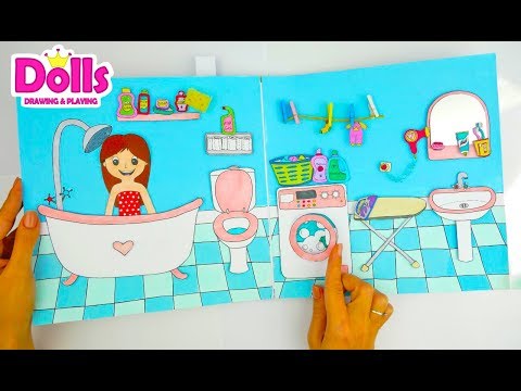 HOW TO MAKE PAPER DOLL & NEW DOLLHOUSE  IN ALBUM DIY TUTORIAL CRAFTS FOR KIDS