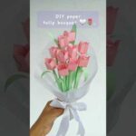 Easy paper tulip bouquet 🌷🤍!!! #diy #paperflower #shorts
