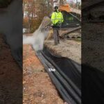 How we install a French drain  #landscapers  #construction #landscaper #landscaping #drainage  #diy