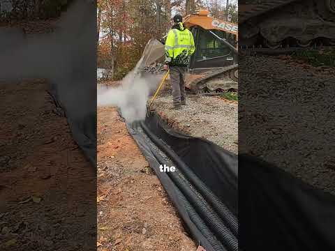 How we install a French drain  #landscapers  #construction #landscaper #landscaping #drainage  #diy