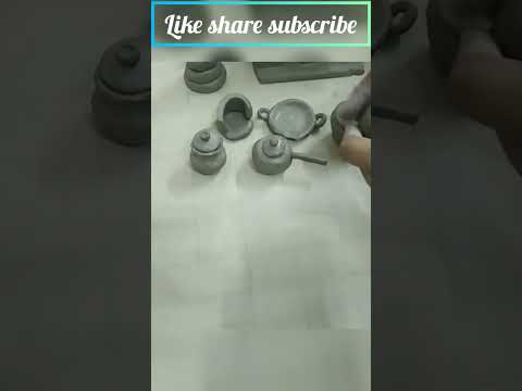 DIY miniature clay house and kichten set // mitti ka ghar & bartan / #shorts #youtubeshorts #viral
