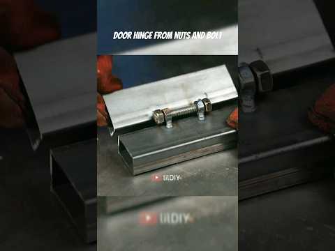 Door Hinge From Nuts And Bolt #tigwelding #metal #diy #cabinet