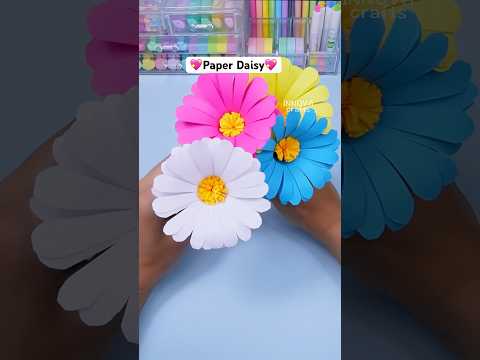 DIY Paper daisy 🌼 DIY Easy paper craft ideas 🌼 Paper flowers #shorts #art #diy #papercraft #craft