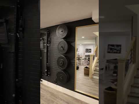 Dream Gym! Accent wall like you’ve never seen! DIY home gym.  Gym at Home. PRX Performance