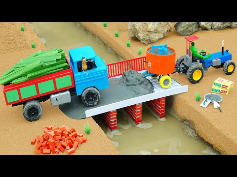 diy mini concrete mixer road concrete bridge construction science project @DIYMachinery