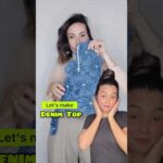 DIY Denim Top 😱 #crafteraditi #diy #handmade #shorts #diyfashion #denim #diytop @CrafterAditi