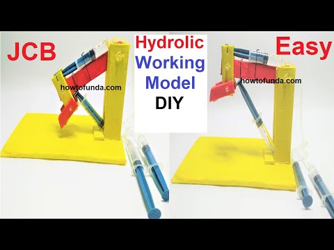 How to Make Hydraulic JCB From Cardboard | Inspire Award Science project | diy | howtofunda