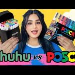 Posca VS Ohuhu Marker 😱 Back to School Supplies 😍 #crafteraditi #diy #backtoschool #challenge