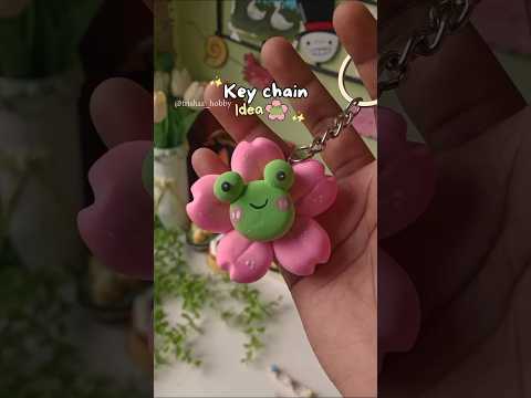 Cute keychain idea using super clay 🌸🐸 #viralvideo #superclay #clay #diy