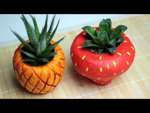 DIY: Clay Planter | Pineapple & Strawberry Planters for Succulents | Cute & Happy Home Decor Ideas