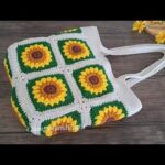 Crochet Bag DIY | Easy Crochet Sunflower Granny Square Bag Tutorial Step by Step