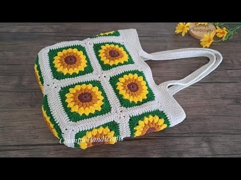 Crochet Bag DIY | Easy Crochet Sunflower Granny Square Bag Tutorial Step by Step