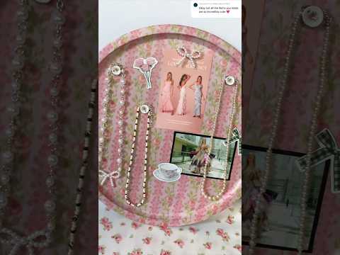 making diy coquette room decor to match my 🎀 LoveShackFancy Stanley #crafts #coquette #stanley