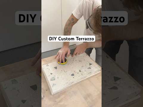 DIY Designer Terrazzo w/ Marble Tile pieces. #diy #terrazzo #foryou #marble #concrete #foryou #tile