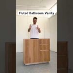 I built a Fluted Front bathroom vanity!! Full build video is linked 😁😁. #woodworking #wood #maker