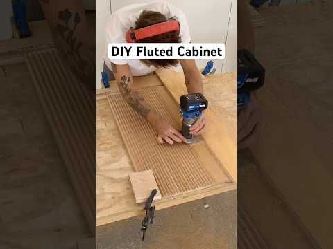 How I built a #diy bathroom vanity with #fluted door and drawers!! #maker #woodworking